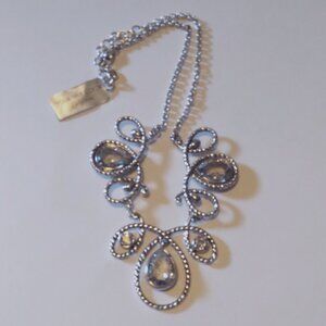 Brighton Collectibles ABUNDANT CLEAR Multi-facet Necklace 10.5" long WITH POUCH